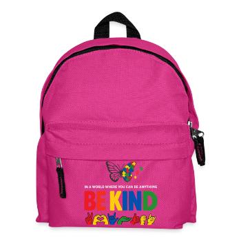 Sei freundlich Gebärdensprache inklusiv - Kinder Rucksack - Fuchsia - Vorne