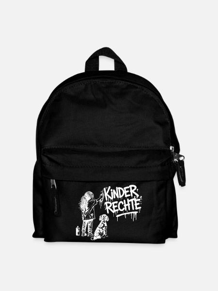 Kinderrechte weißes Graffiti - Kinder Rucksack - Schwarz