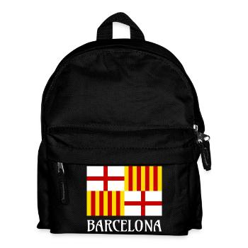 Flag Red White Yellow Barcelona Patriotic Banner - Kids' Backpack - black - Front