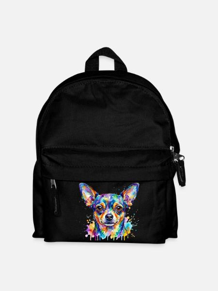 Explosion de couleur : Tête de chihuahua - Sac à dos Enfant - noir
