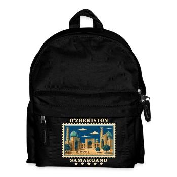 Usbekistan Samarqand Vintage Reisemarke - Kinder Rucksack - Schwarz - Vorne