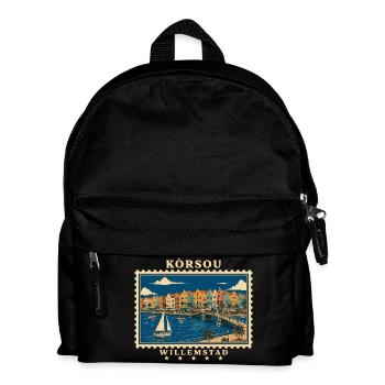 Curaçao Willemstad Vintage Reisemarke - Kinder Rucksack - Schwarz - Vorne