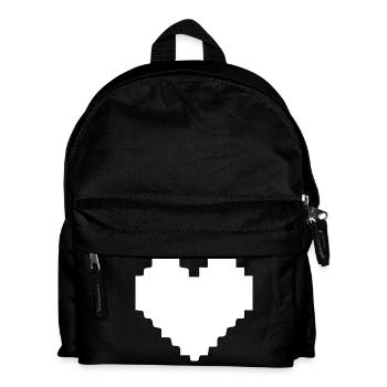 Weißes Herz weiß Pixelherz Geschenk  - Kinder Rucksack - Schwarz - Vorne
