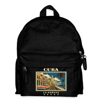 Kuba La Habana Vintage Reisemarke - Kinder Rucksack - Schwarz - Vorne