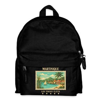 Martinique Les Trois-Îlets Vintage Reisemarke - Kinder Rucksack - Schwarz - Vorne