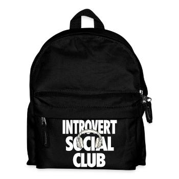 Introvert Social Club mit Kopfhörern - Kinder Rucksack - Schwarz - Vorne