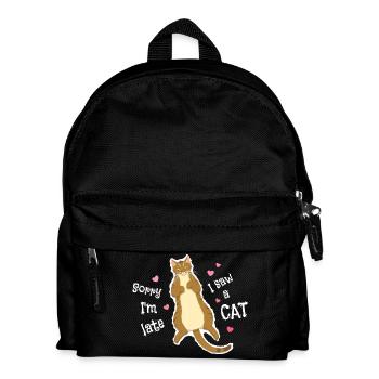 Sorry I'm late I saw a cat - Kids' Backpack - black - Front