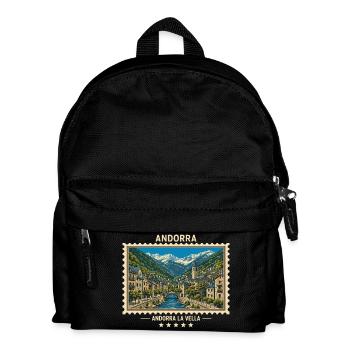 Andorra Andorra la Vella Vintage Reisemarke - Kinder Rucksack - Schwarz - Vorne