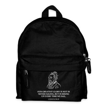 Confucius Wisdom Portrait Tee - Kids' Backpack - black - Front