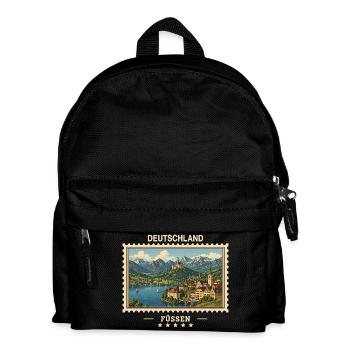 Deutschland Füssen Vintage Reisemarke - Kinder Rucksack - Schwarz - Vorne