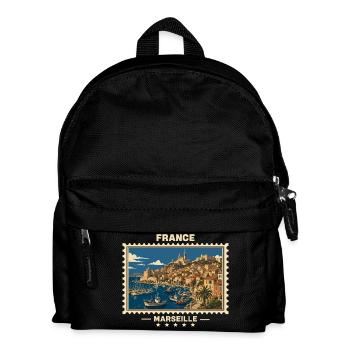 France Marseille Vintage Travel Brand - Kids' Backpack - black - Front