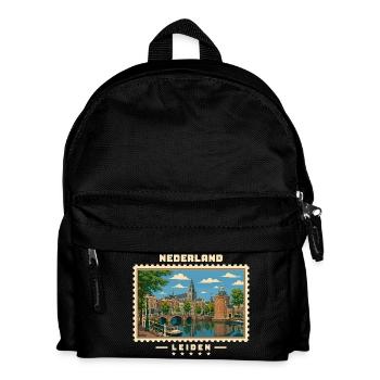 Nederland Leiden Vintage Reisemarke - Kinder Rucksack - Schwarz - Vorne