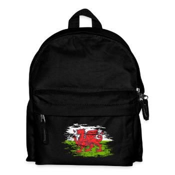 Drapeau du Pays de Galles utilisé - Sac à dos Enfant - noir - Devant