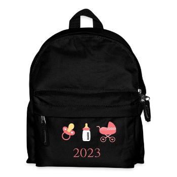 Modèle Naissance Fille Bébé 2023 Personnalisable - Sac à dos Enfant - noir - Devant