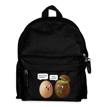 Kiwi und Ei Comedy Design - Kinder Rucksack - Schwarz - Vorne