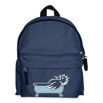 Vogel in der Wanne / bird in bathtub (2c) - Kids' Backpack - navy - Front
