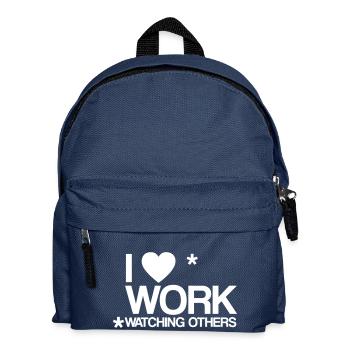 I love work Arbeit Faulheit faul Montag Geschenk - Kinder Rucksack - Navy - Vorne