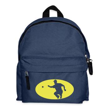 petanque ball bat logo - Kids' Backpack - navy - Front