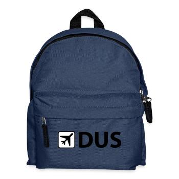 Airport - Flughafen - DUS - Düsseldorf - 3 Letter - Kinder Rucksack - Navy - Vorne
