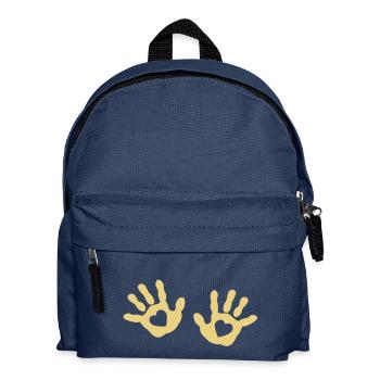 baby - hands - handprint - heart - Kids' Backpack - navy - Front