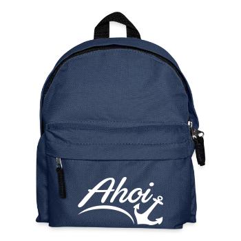 Ahoi Anker Herz Gruß Norddeutschland Hamburg Küste - Kinder Rucksack - Navy - Vorne