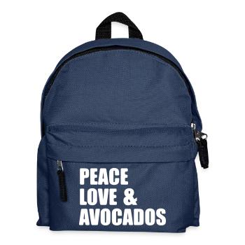 D'amour de paix et avocatiers - Vegan - Yoga - Sac à dos Enfant - bleu marine - Devant