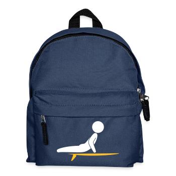 Ein Surfer mit seinem Surfboard - Kinder Rucksack - Navy - Vorne