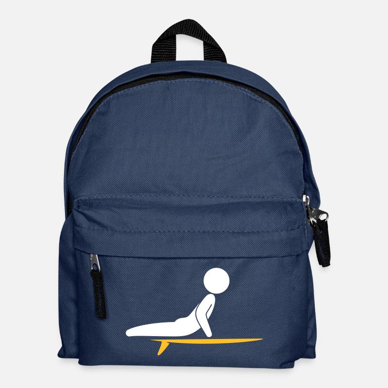 A Surfer With His Surfboard - Kids' Backpack - navy