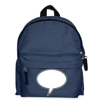 Sprechblase Design Links - Kinder Rucksack - Navy - Vorne