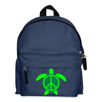 Tortue d’eau Paix Victoire Paix Amour Mignon - Sac à dos Enfant - bleu marine - Devant