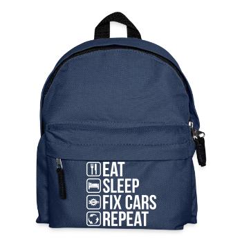Eat Sleep Fix Cars Repeat - Kids' Backpack - navy - Front