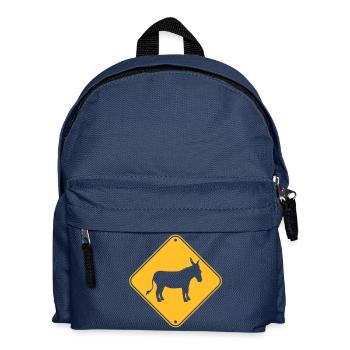 gelb hinweis gefahr schild warnung achtung vorsich - Kinder Rucksack - Navy - Vorne