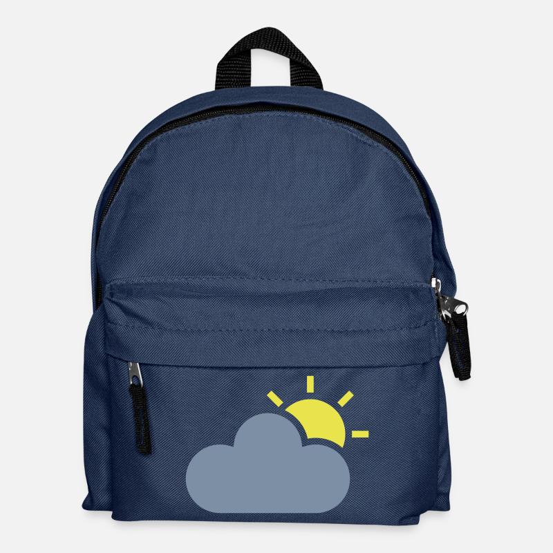 weather symbol - sun & cloud - Kids' Backpack - navy