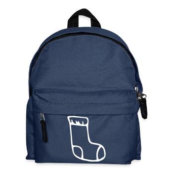 Socke, Weihnachtssocke,Strumpf,Noel,Geschenk - Kinder Rucksack - Navy - Vorne