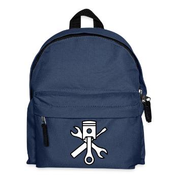 Pistons et outils 2c (+ votre texte) - Sac à dos Enfant - bleu marine - Devant