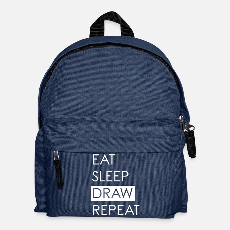 EAT SLEEP DRAW REPEAT - Das Leben der Kreativen - Kinder Rucksack - Navy