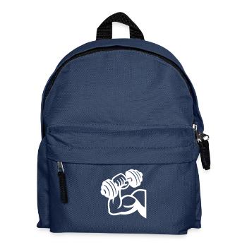 Biceps Muscles Dumbbell - Kids' Backpack - navy - Front