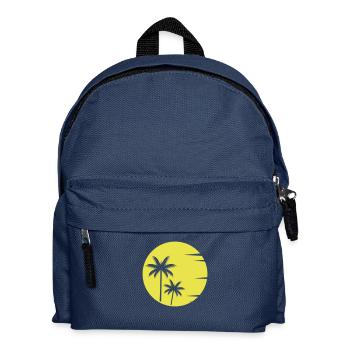 Sunset Palmen - Kinder Rucksack - Navy - Vorne