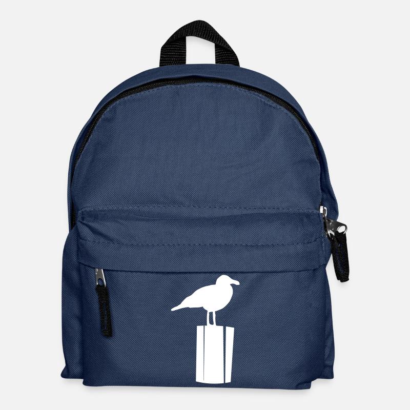 Möwe sitzend - Kinder Rucksack - Navy