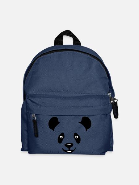 panda teddy bär gesicht kopf süß niedlich - Kinder Rucksack - Navy