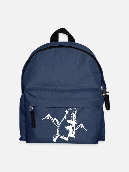 Murmeltier mit Bergen - Kinder Rucksack - Navy