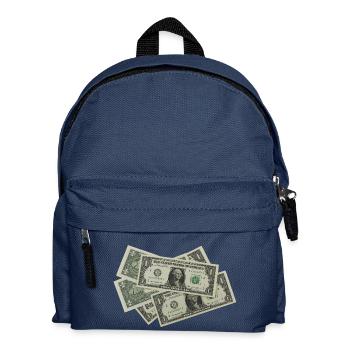 Dollar Scheine - Kinder Rucksack - Navy - Vorne