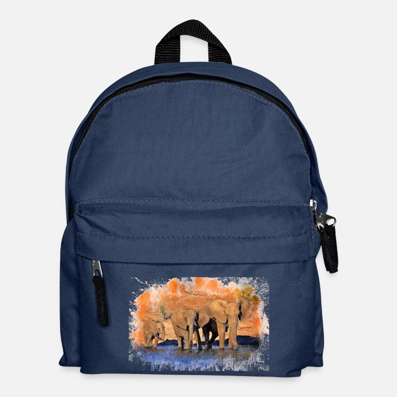 Elefantenherde - Kinder Rucksack - Navy