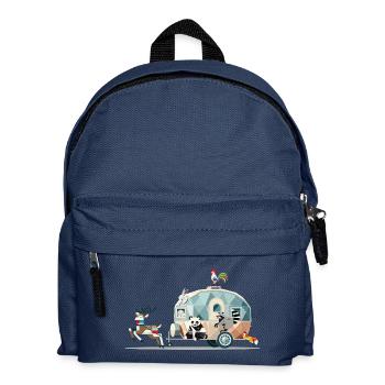 Tierische Reise – Wohnwagen voller Abenteuerlust - Kinder Rucksack - Navy - Vorne