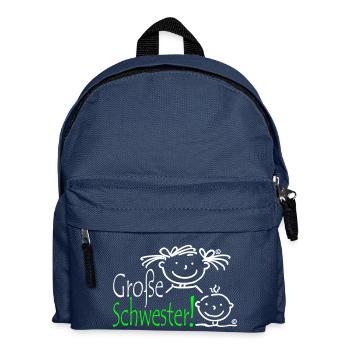 Grosse Schwester - Kinder Rucksack - Navy - Vorne