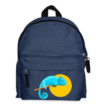 Geometric Chameleon - Kinder Rucksack - Navy - Vorne