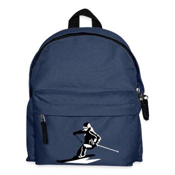 Skifahrer, skifahren, ski, ski fahren - Kinder Rucksack - Navy - Vorne