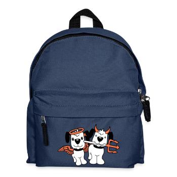 2 Chiens Ange Diable Satan Ciel Enfer Conscience - Sac à dos Enfant - bleu marine - Devant