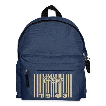 Jahrgang 1943 Barcode 1943: Jahr 2025. - Kinder Rucksack - Navy - Vorne