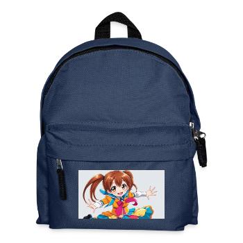 Ein niedliches manga maedchen - Kinder Rucksack - Navy - Vorne